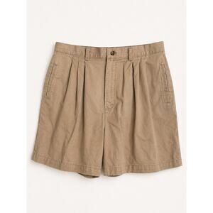Vintage Lands End Khaki Shorts Womens Size 18 Pleated Chino USA Made Y2K